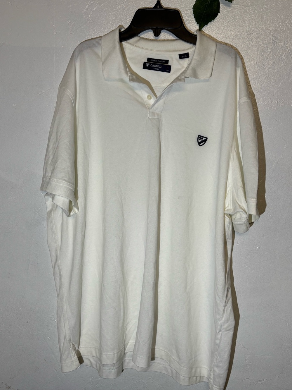 Daniel Cremieux Men’s White Polo with Embroidered Shield Logo